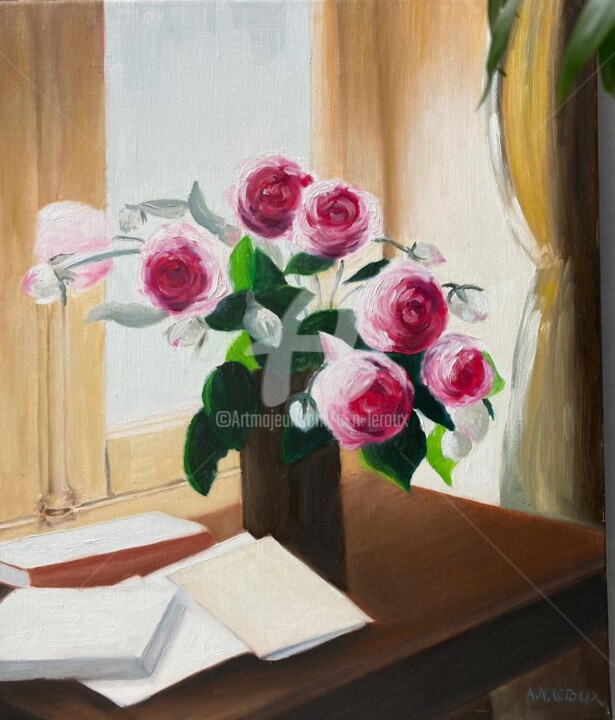 Painting titled "la page blanche" by A.N.Leroux, Original Artwork