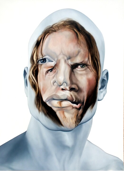 Painting titled "Face FS153 GDLa Haba" by Christophe Avella Bagur, Original Artwork, Oil