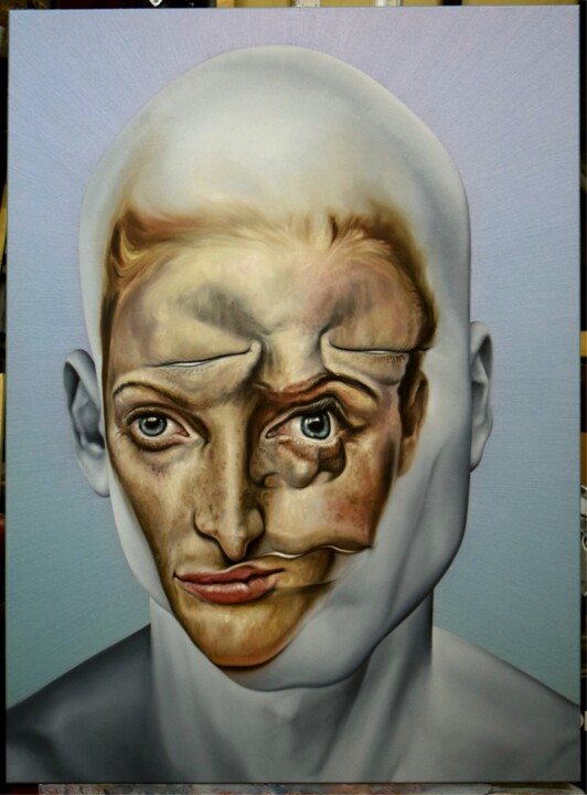 Painting titled "Face FS175 New Apos…" by Christophe Avella Bagur, Original Artwork, Oil