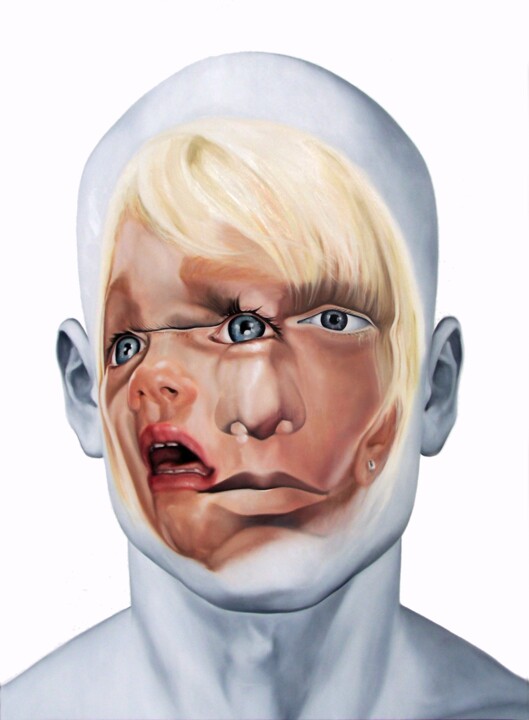 Painting titled "Face FS113 Still Ch…" by Christophe Avella Bagur, Original Artwork, Oil