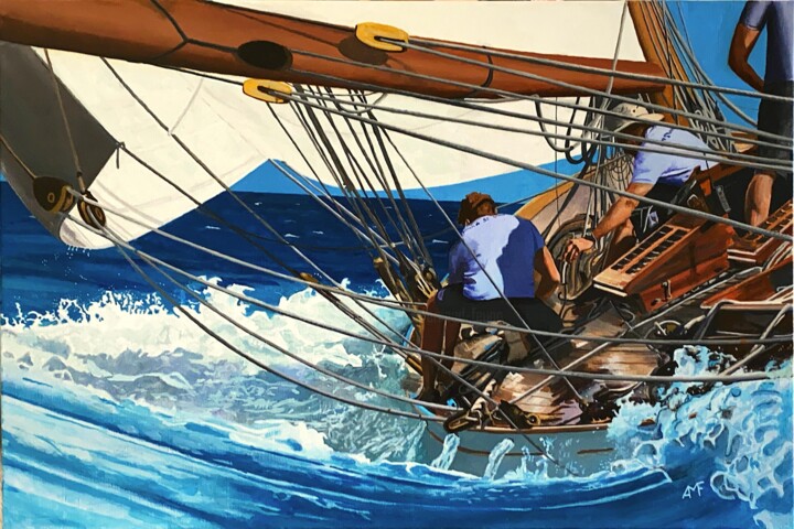 En course Art textile, 19,7x28,7 in