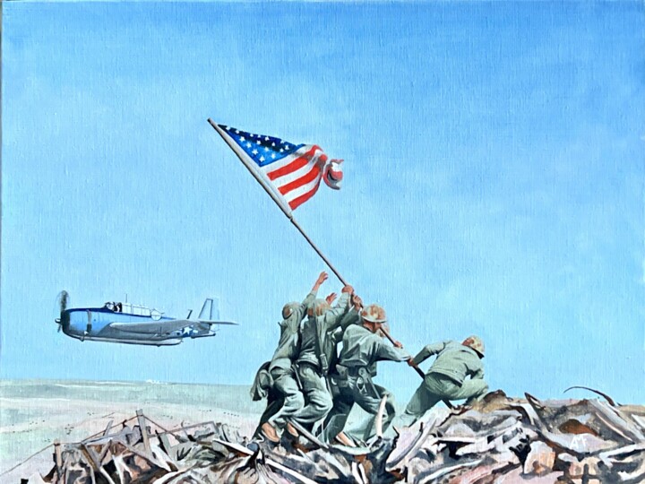 Textile Art titled "Iwo Jima" by Arnaud Feuga, Original Artwork, Textile fiber
