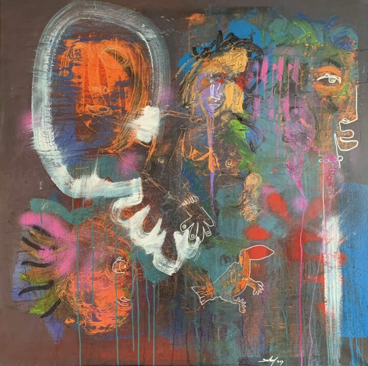 Painting titled "OUT OFF NOWHERE" by Frédéric Batard, Original Artwork, Oil