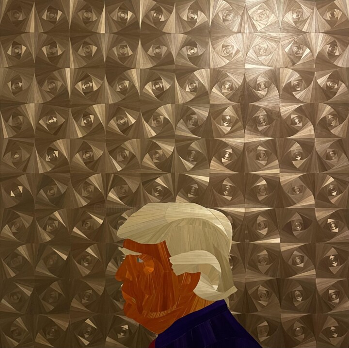 Peinture intitulée "Donald J Trump Juni…" par Jean Baptiste Moreira Bessa, Œuvre d'art originale, Bois