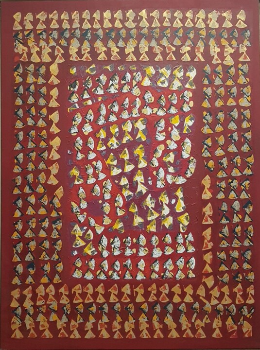 Painting titled "Sans titre" by Ilhem Ellouze, Original Artwork, Acrylic