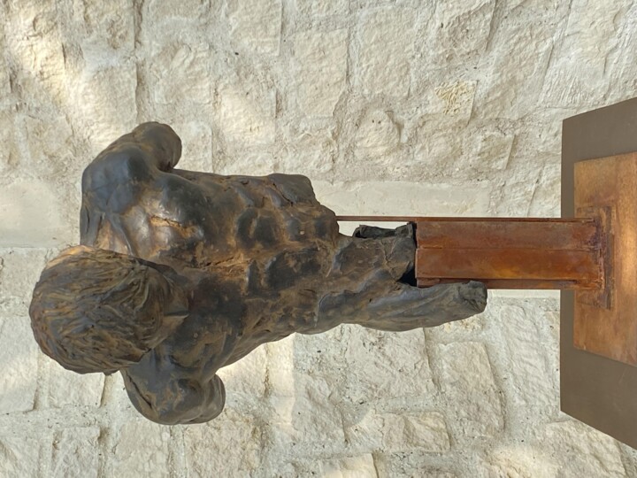 Sculpture titled "Christo /flagellati…" by Jean Gabriel Mondié, Original Artwork, Bronze