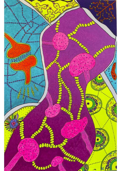 Peinture intitulée "UNIVERS INTERNE" par Mab - Mona André Burato, Œuvre d'art originale, Acrylique
