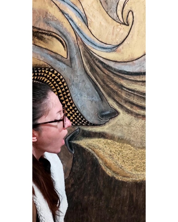 Painting titled "La Loba" by Camille  Mazet, Original Artwork, Acrylic