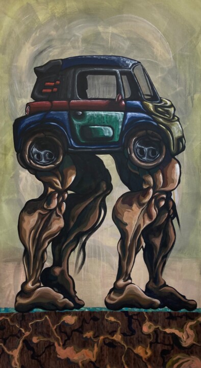 Painting titled "Monstre de niveau 1 " by Philippe Keat Chea Oum, Original Artwork, Acrylic
