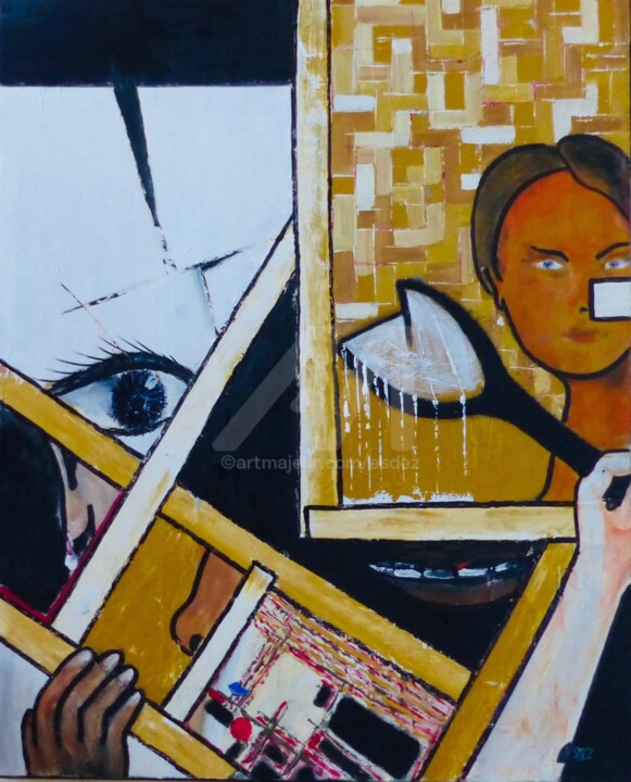 Painting titled "Brisures. " by Esdez, Original Artwork, Oil