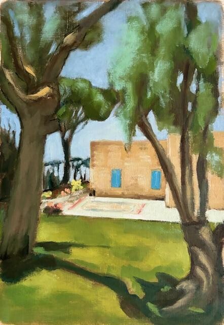 Peinture intitulée "Hotel Al Bustan" par Marianna Drinoczi Painting, Œuvre d'art originale, Huile