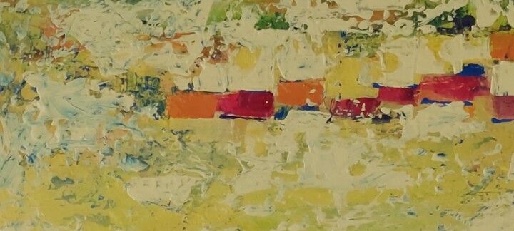 Painting titled "Ecoute les couleu…" by Eve Paradowski, Original Artwork, Acrylic Mounted on Wood Stretcher frame