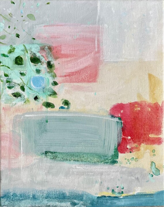 Painting titled "Le printemps naissa…" by Diana Barrault, Original Artwork, Acrylic