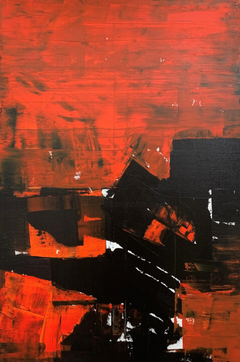 Painting titled "Apogée " by Hervé Souffi, Original Artwork, Acrylic