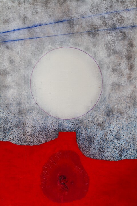 Painting titled "Météo L" by Michel Rossigneux, Original Artwork, Oil