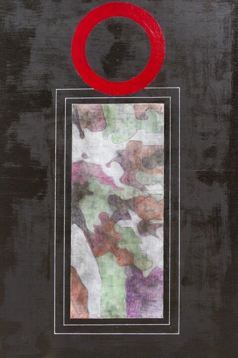 Painting titled "Météo H" by Michel Rossigneux, Original Artwork, Oil