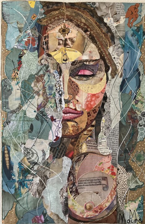 Collages titled "talula" by Moira Mcainsh, Original Artwork, Collages Mounted on Other rigid panel