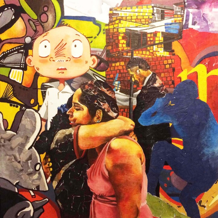Peinture intitulée "Série Gang N7" par Alain Cabot, Œuvre d'art originale, Huile