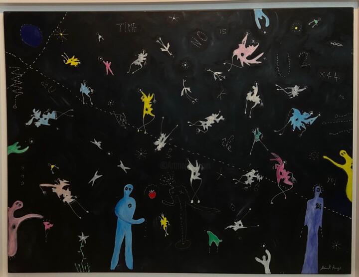 Painting titled "LOST IN SPACE" by Cyrille Saint-Ange, Original Artwork, Fabric