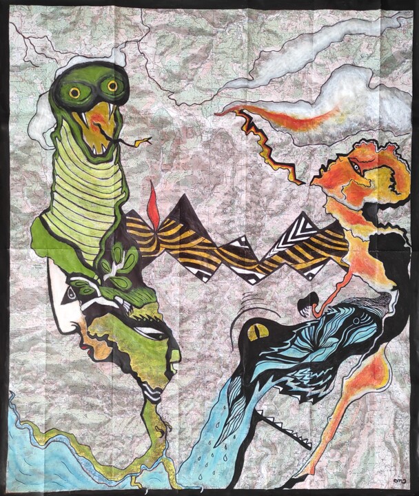 Dessin intitulée "Oyà Fortuna" par Camille  Mazet, Œuvre d'art originale, Acrylique
