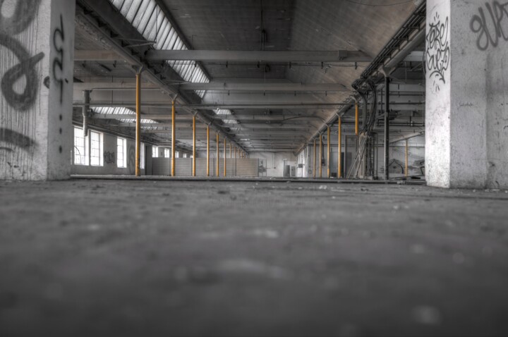 Photography titled "usine 1" by Lee O'Neil, Original Artwork, Aluminium
