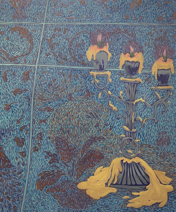 Painting titled "Le chandelier" by Hortense Laurent, Original Artwork, Oil