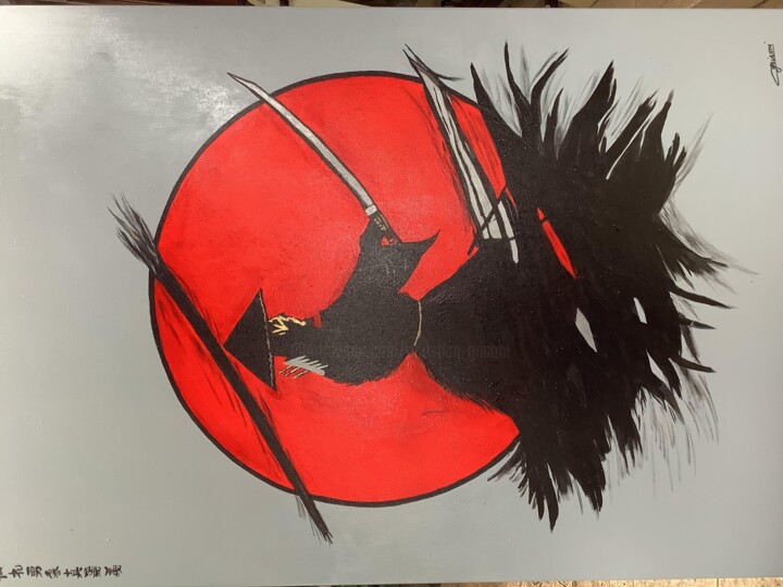 Painting titled "Samourai 116X81" by Christian.Grisoni, Original Artwork, Acrylic