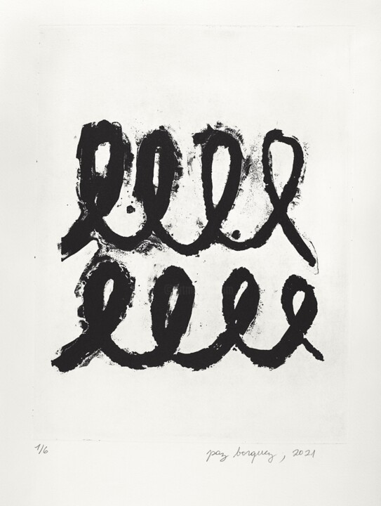 Dessin intitulée "Graffiti dans la po…" par Paz Borquez-Chevallier , Œuvre d'art originale, Papier