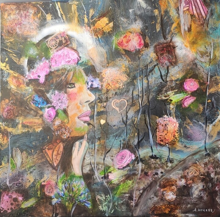 Peinture intitulée "Lumineuse" par Arlette Kouker, Œuvre d'art originale, Acrylique