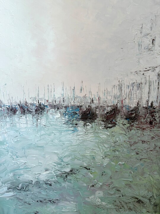 Peinture intitulée "VENISE: Lever du jo…" par Michel Drass, Œuvre d'art originale, Huile