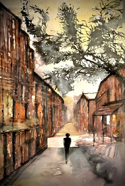 Painting titled "Tropiques" by Franck Giraud, Original Artwork, Watercolor