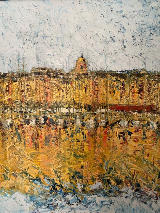 Peinture intitulée "ST TROPEZ : Port en…" par Michel Drass, Œuvre d'art originale, Huile