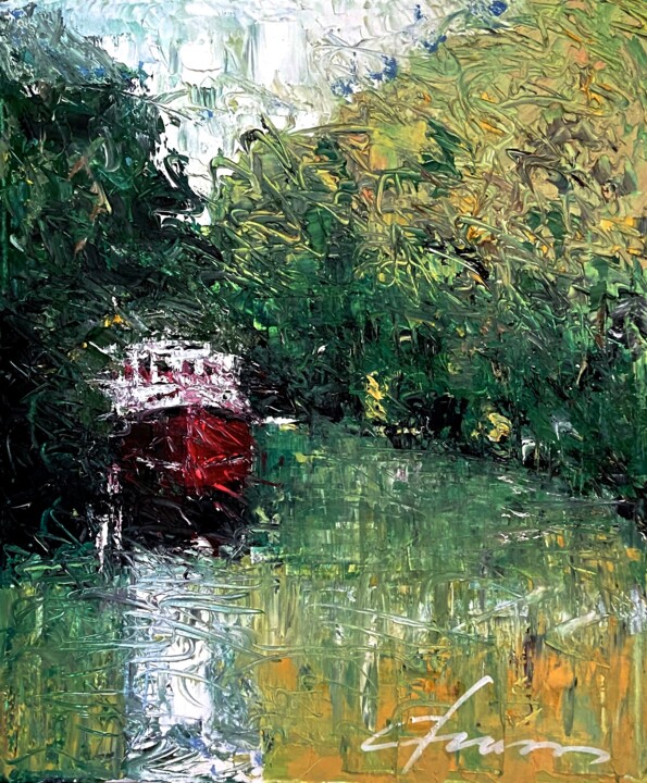 Painting titled "PROVENCE: Canal du…" by Michel Drass, Original Artwork, Oil