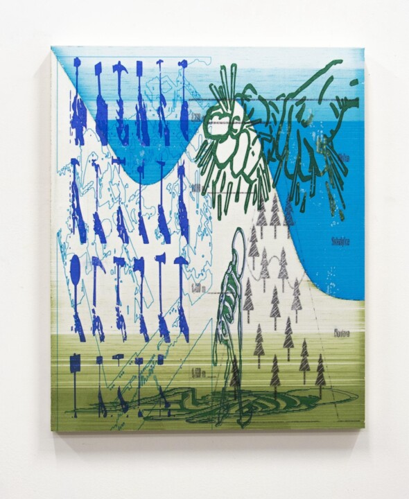 Dessin intitulée "Man Transform " par Corentin Leber, Œuvre d'art originale, Bois