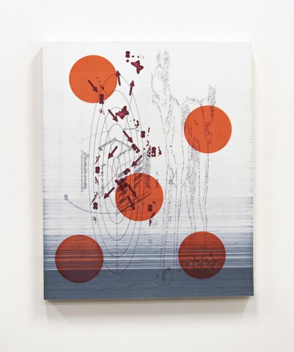 Σχέδιο με τίτλο "Confettis aim" από Corentin Leber, Αυθεντικά έργα τέχνης, Ξύλο