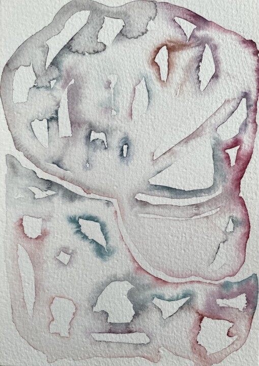Painting titled "Contours du vide (V)" by Mathilde Séguis, Original Artwork, Watercolor