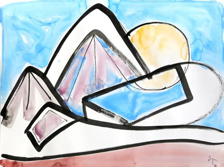 Vacances en Egypte 描画, 23.6x31.5 in