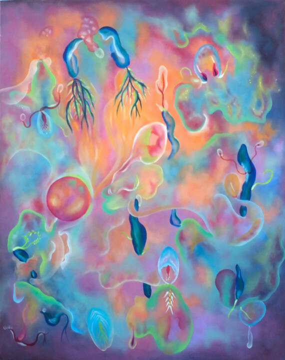 Painting titled "Métamorphose-Lucie…" by Lucie Duban, Original Artwork, Oil