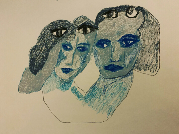 Double vue/ Les amoureux Desenho, 8,3x11,8 in