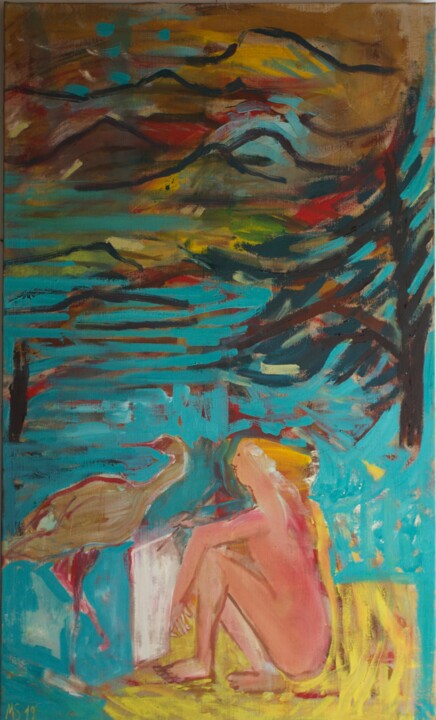 Painting titled "ETE - VÉNUS SUR LE…" by Marie Sallantin, Original Artwork