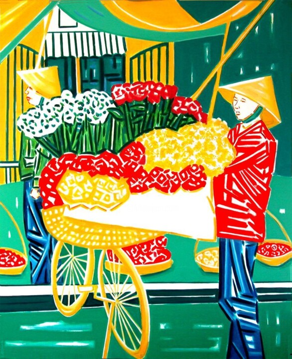 Peinture intitulée ""Flowers and promis…" par Elizabeth, Œuvre d'art originale, Acrylique