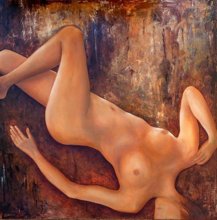 Painting titled "Terra" by Jany Giacomelli , Original Artwork, Oil