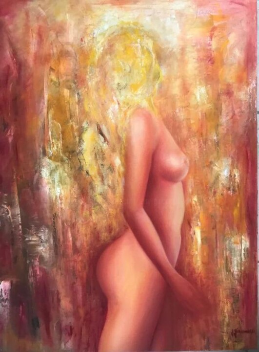 Painting titled "Été " by Jany Giacomelli , Original Artwork, Oil