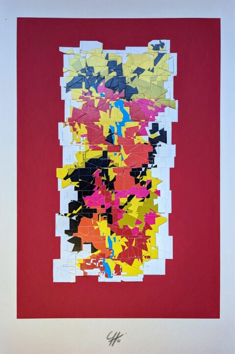 Dessin intitulée "Collage - marqueter…" par Jean-Marie Chourgnoz, Œuvre d'art originale, Papier