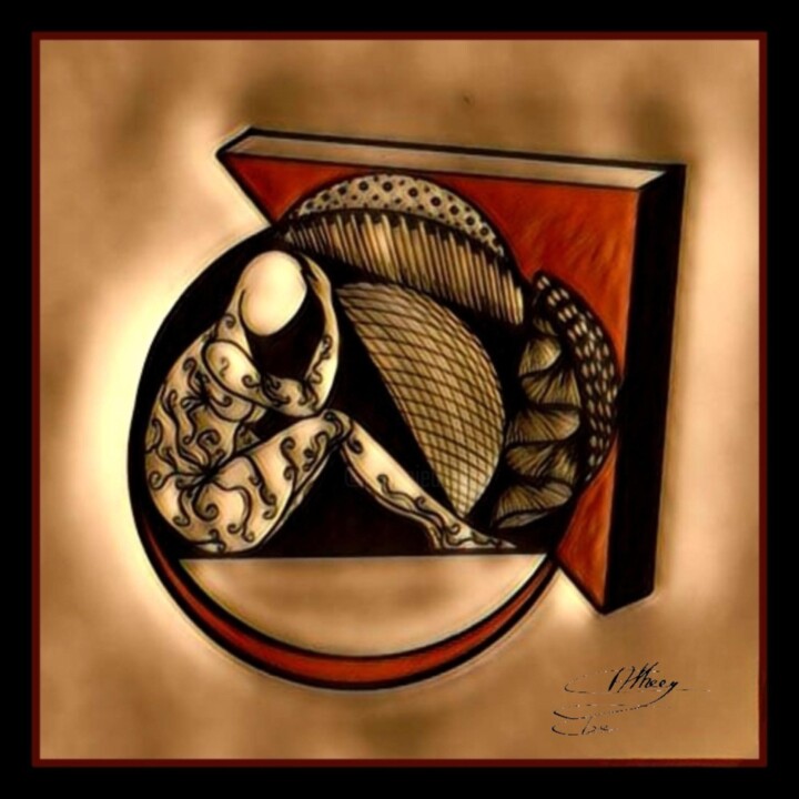 Drawing titled "Exhaustion" by Cathee Ebe, Original Artwork, Ink