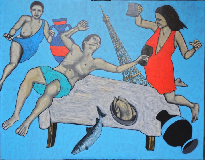 Painting titled "cene" by Guillaume Cord, Original Artwork, Acrylic