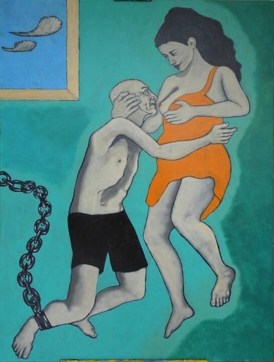 Peinture intitulée " la charité romaine" par Guillaume Cord, Œuvre d'art originale, Acrylique