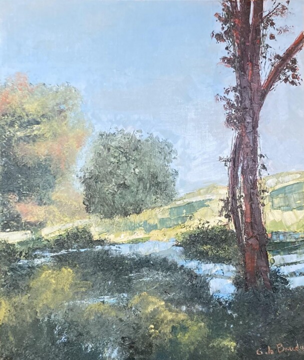 Painting titled "Reflets # 4" by Guillaume De Baudus, Original Artwork, Oil