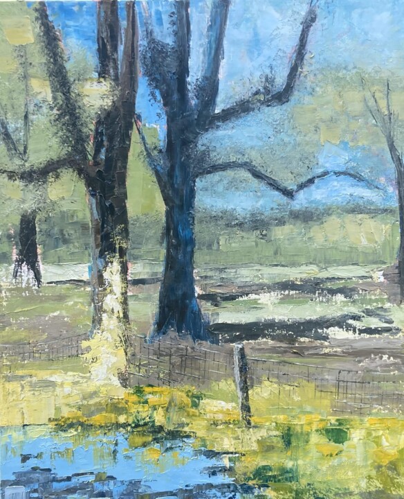 Peinture intitulée "Reflets #5  " par Guillaume De Baudus, Œuvre d'art originale, Huile