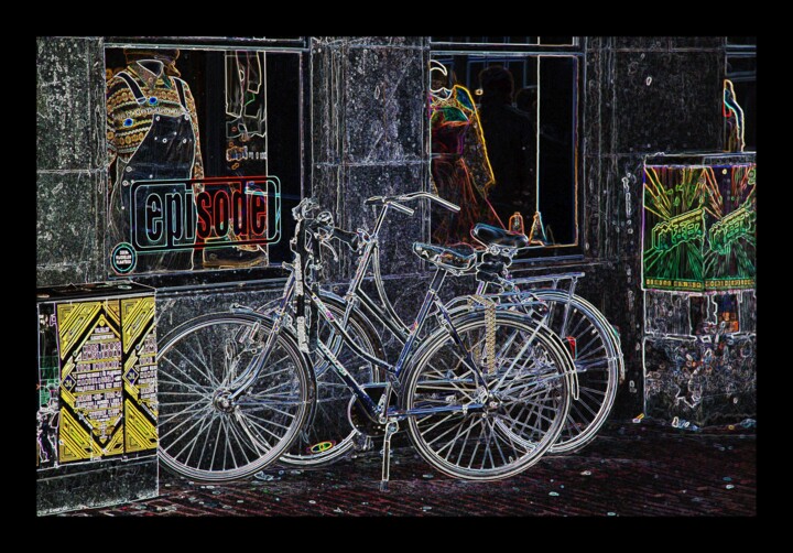 Amsterdam, Vélos,C1. Digitale Kunst, 11,8x17,7 in
